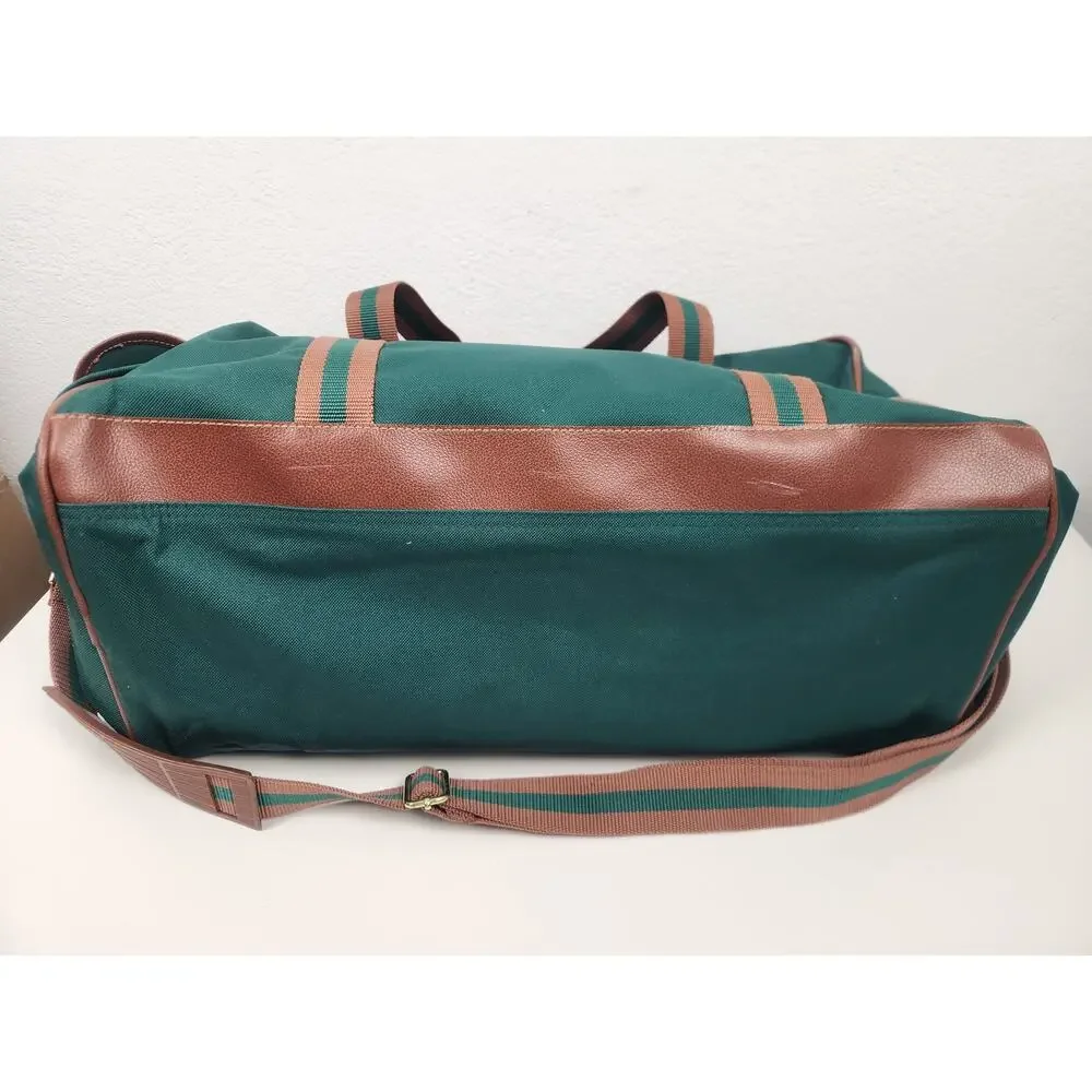 Vintage Polo Ralph Lauren 90s Green Canvas Duffle Weekender Bag